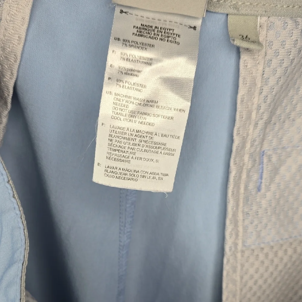Adidas Men's Light Blue Flat Front Shorts, Sz 36